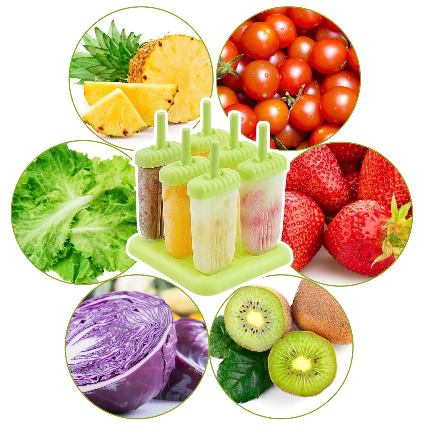 Popsicle Molds - Reusable Ice Cream DIY Ice Pop Maker