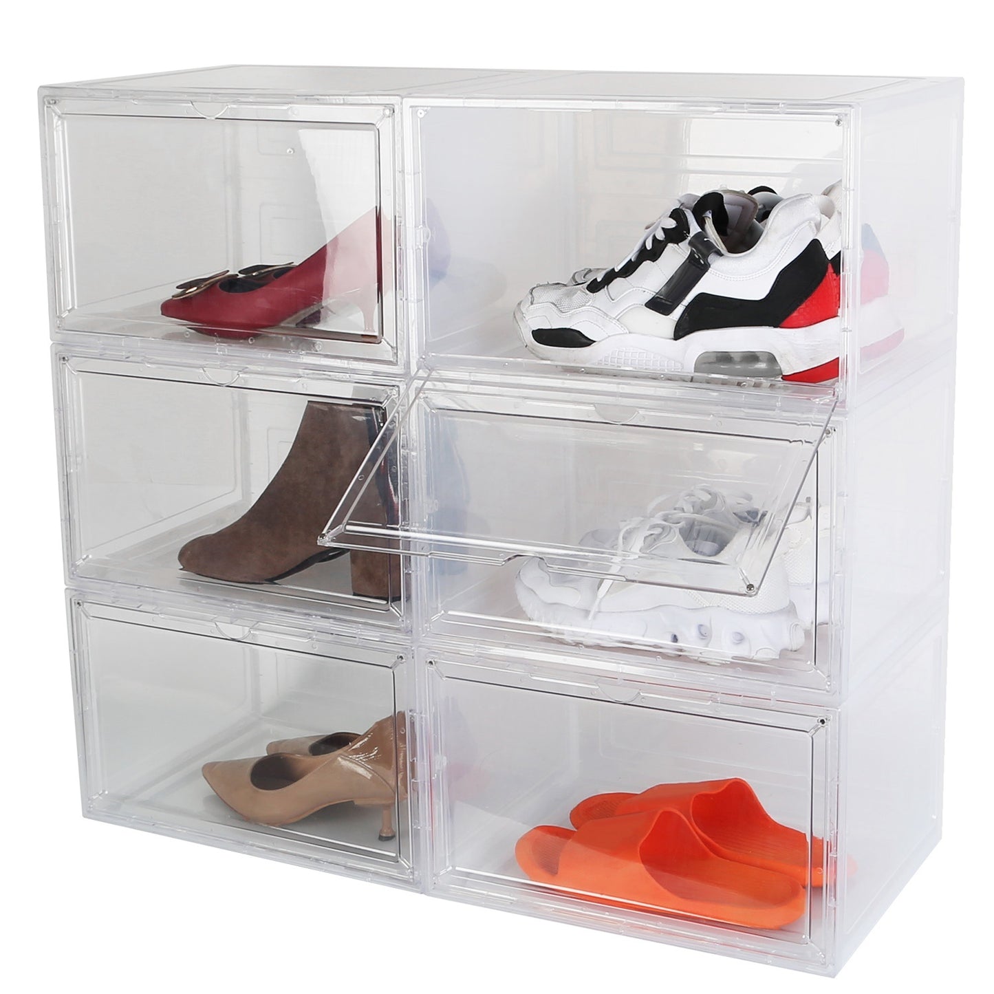 Stackable Shoe Storage - Organizer with Magnetic Door