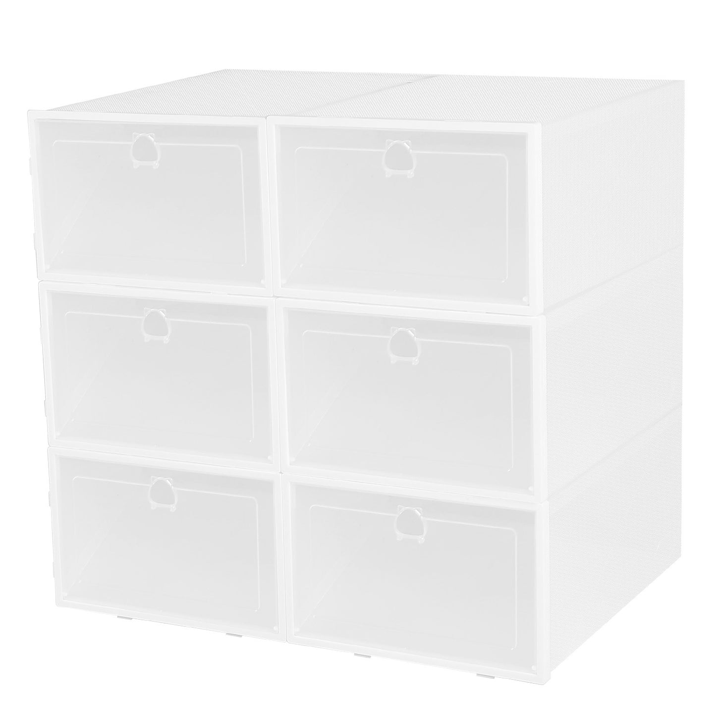 6Pc Collapsible Shoe Box Stackable Shoe Storage