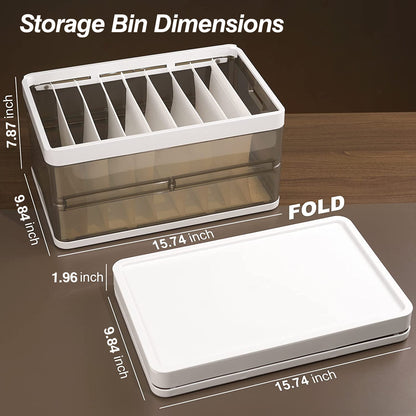 3 Pack Foldable Storage Bin with Lid - Stackable