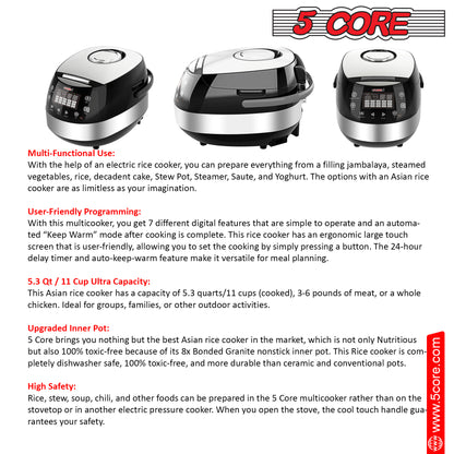 Electric Steamer, Digital Rice Pot Multi Cooker