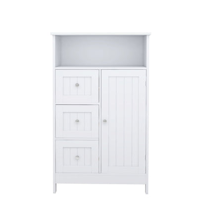 Bathroom standing storage cabinet with 3 drawers and 1 door
