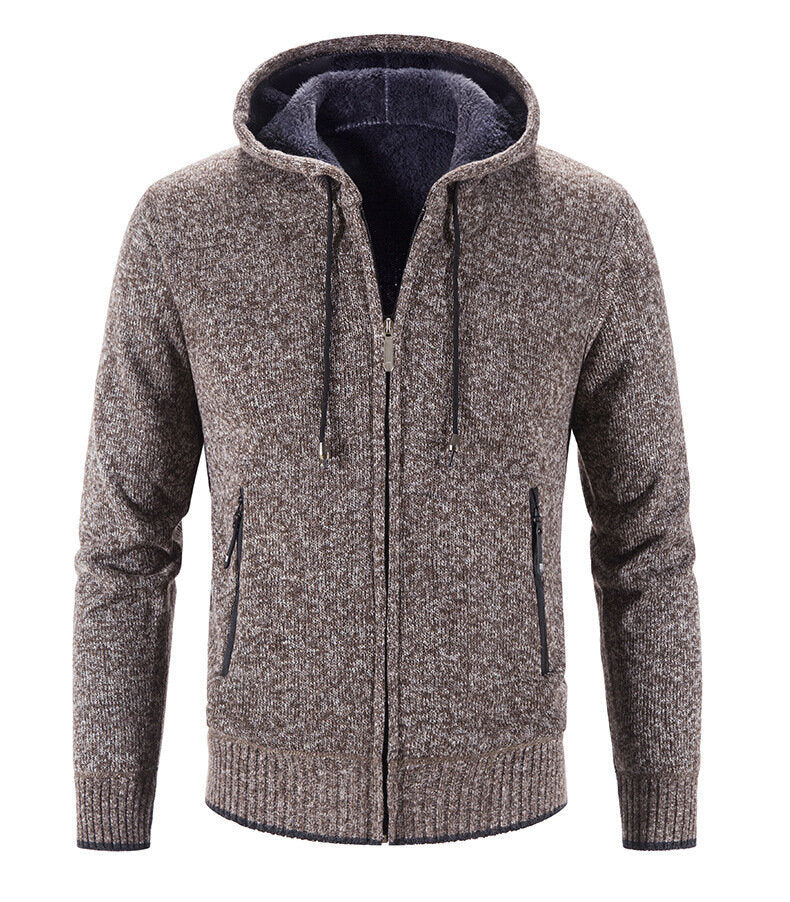Men's Full Zip Hooded Fleece Sweater