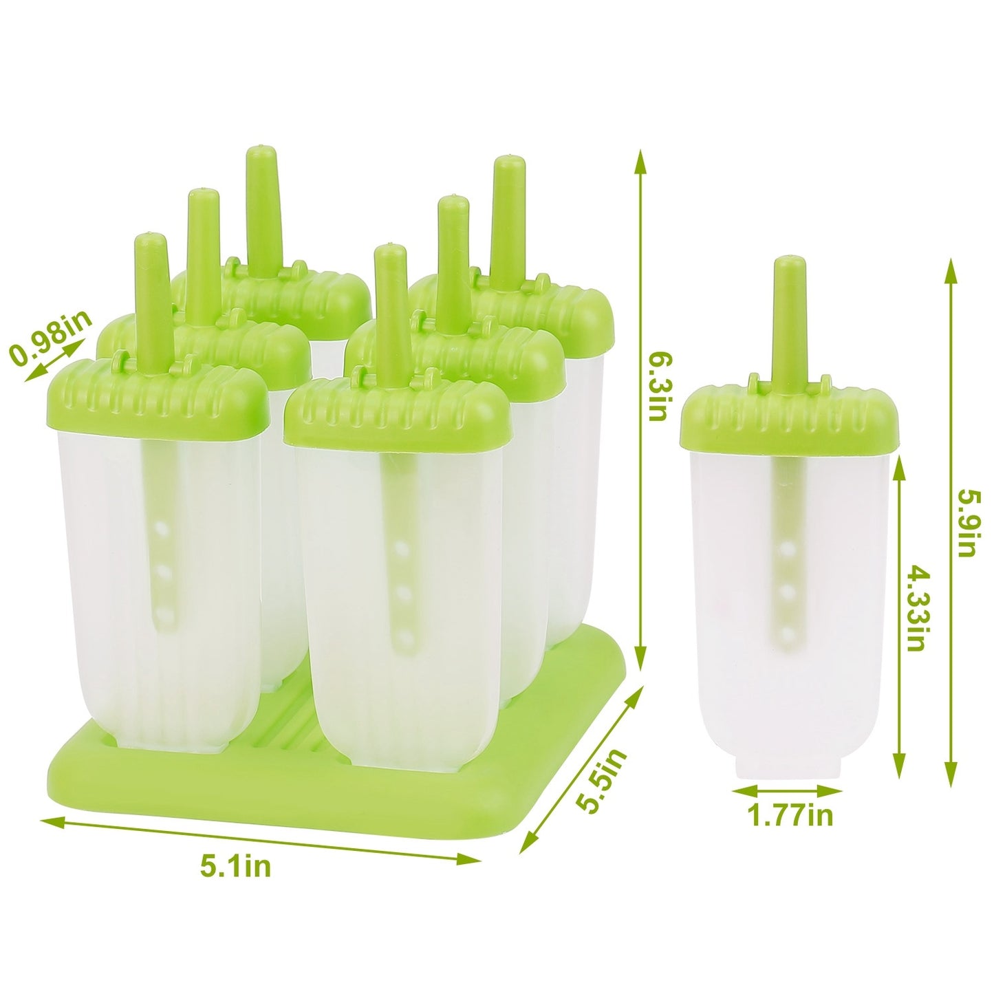 Popsicle Molds - Reusable Ice Cream DIY Ice Pop Maker