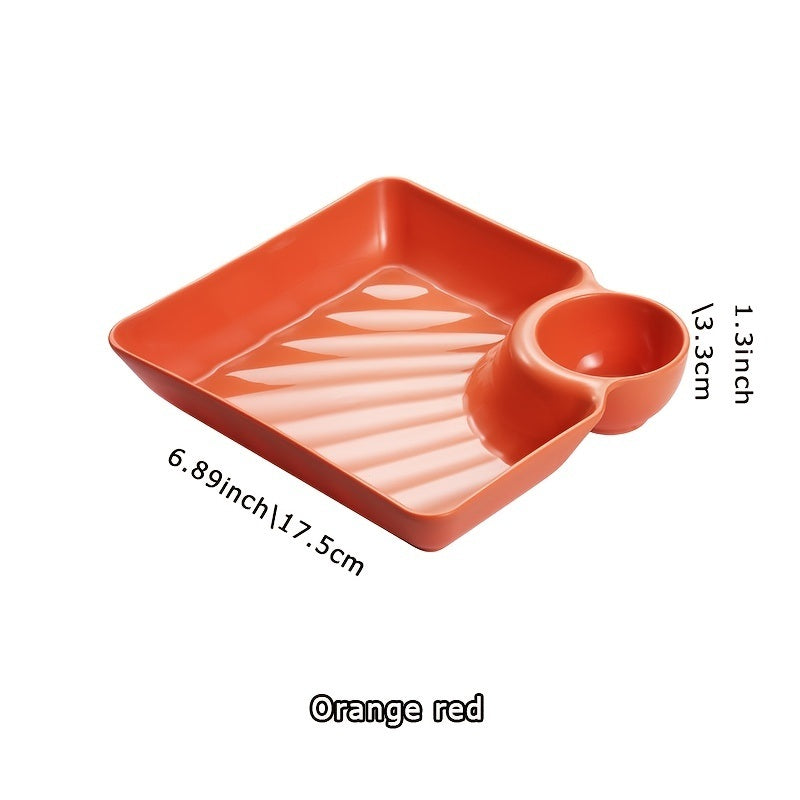 Dumpling Plate with Sauce Dish