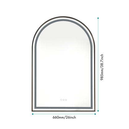 39in. W x 26in. H Oversized Rectangular Framed LED Mirror Anti-Fog Dimmable Wall Mount Bathroom Vanity Mirror Wall Mirror Kit For Gym And Dance Studio