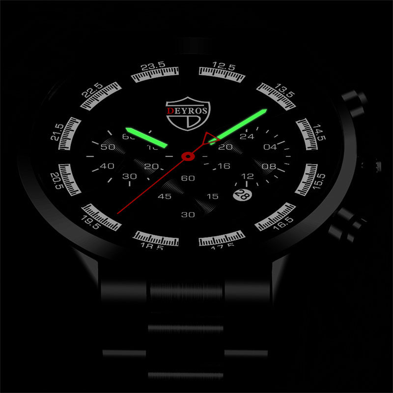 Sports Gold Stainless - Steel Quartz Wristwatch
