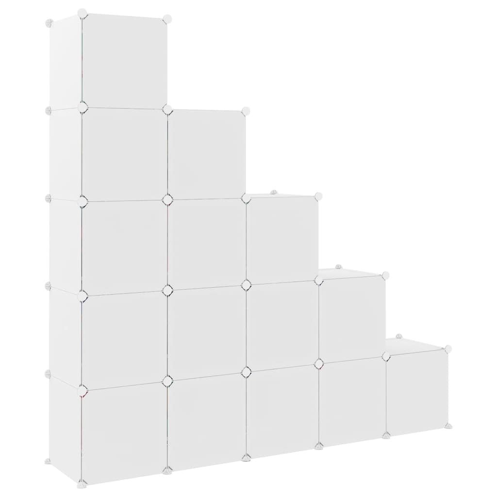 Cube Storage Cabinet for Kids with 15 Cubes White