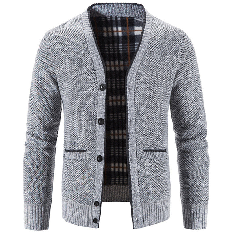 Men's Buttons Fleece Cardigan Sweater