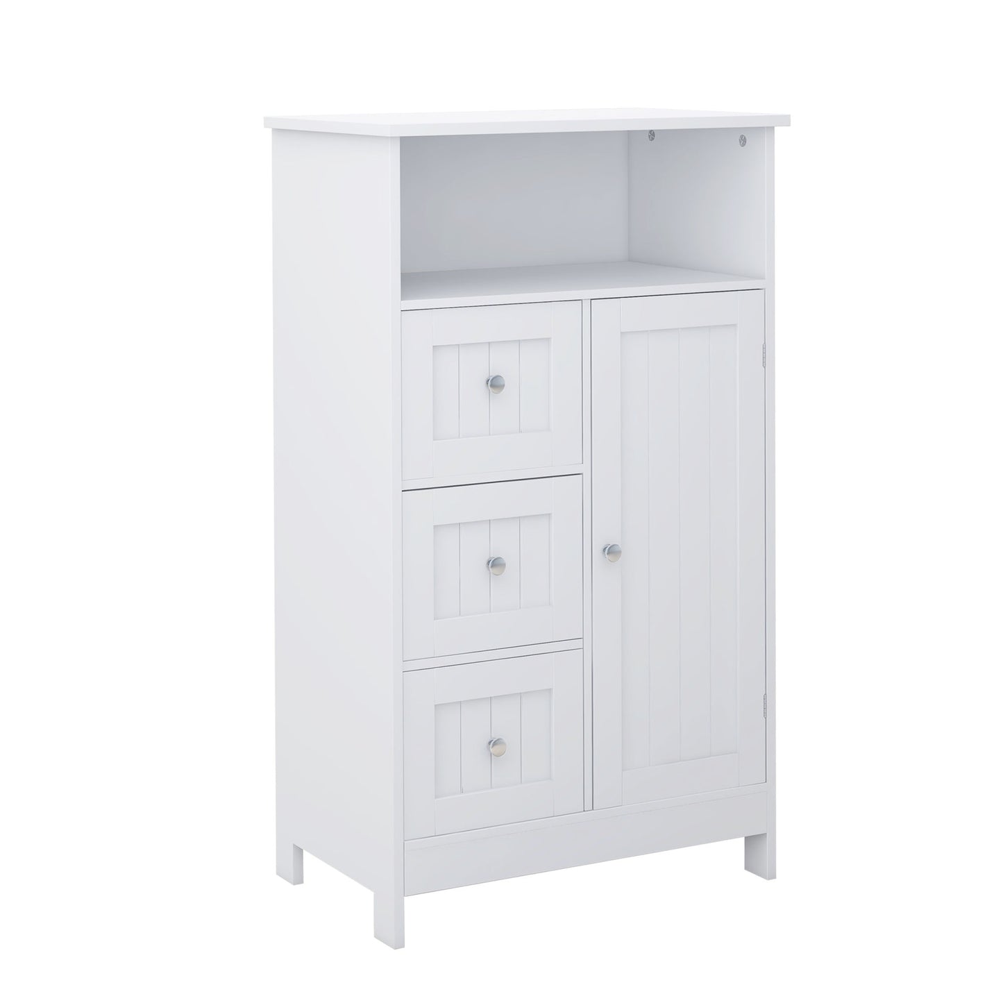 Bathroom standing storage cabinet with 3 drawers and 1 door