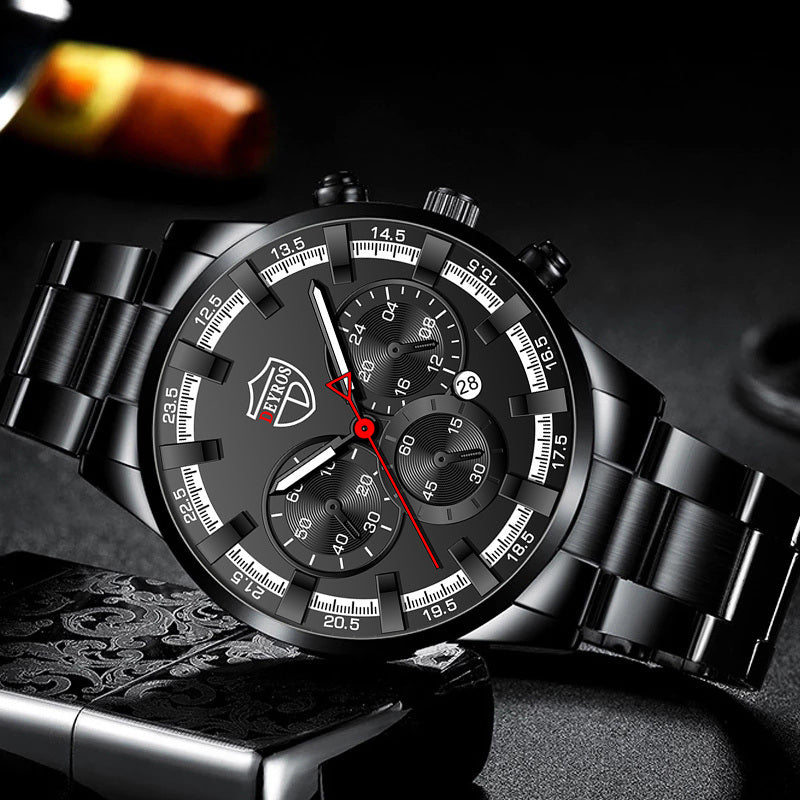 Sports Gold Stainless - Steel Quartz Wristwatch