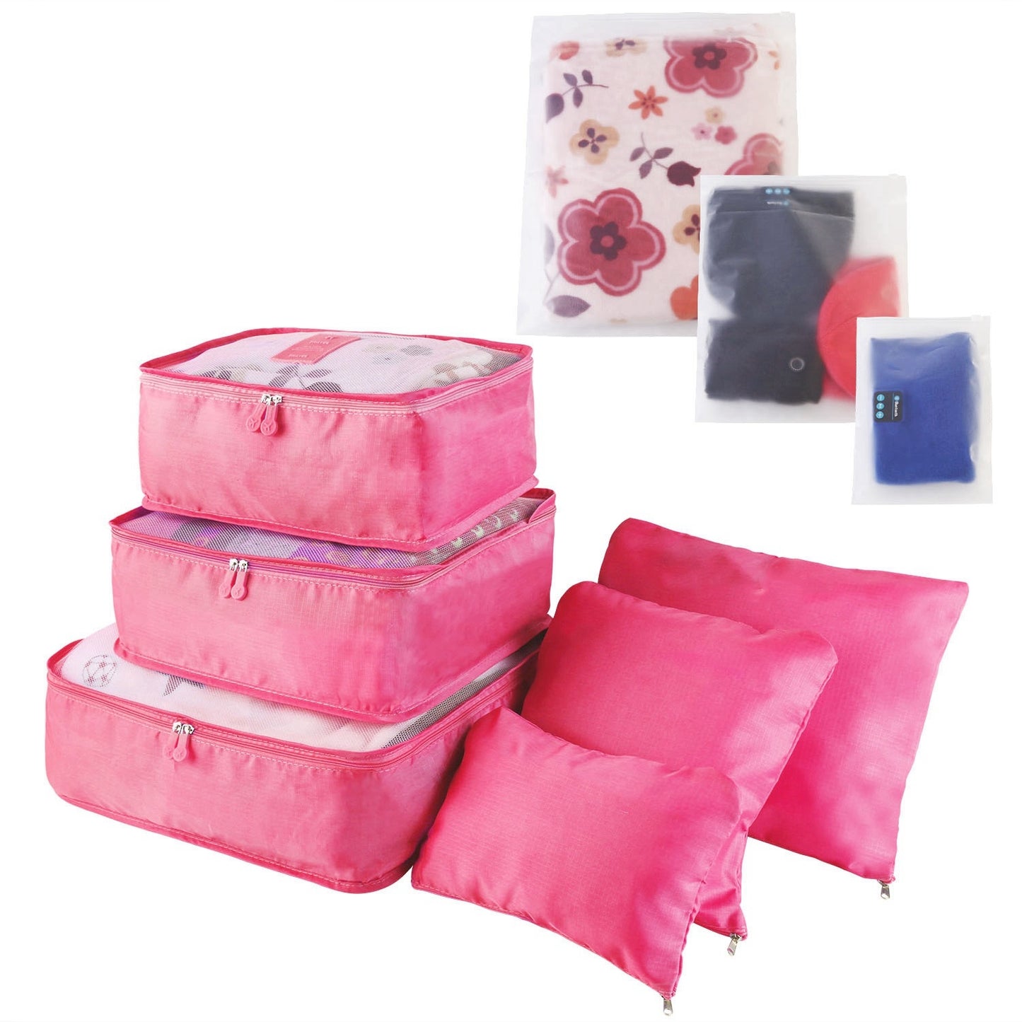 9Pc Clothes Storage Bags - Travel Luggage Organizer - Packing Cubes