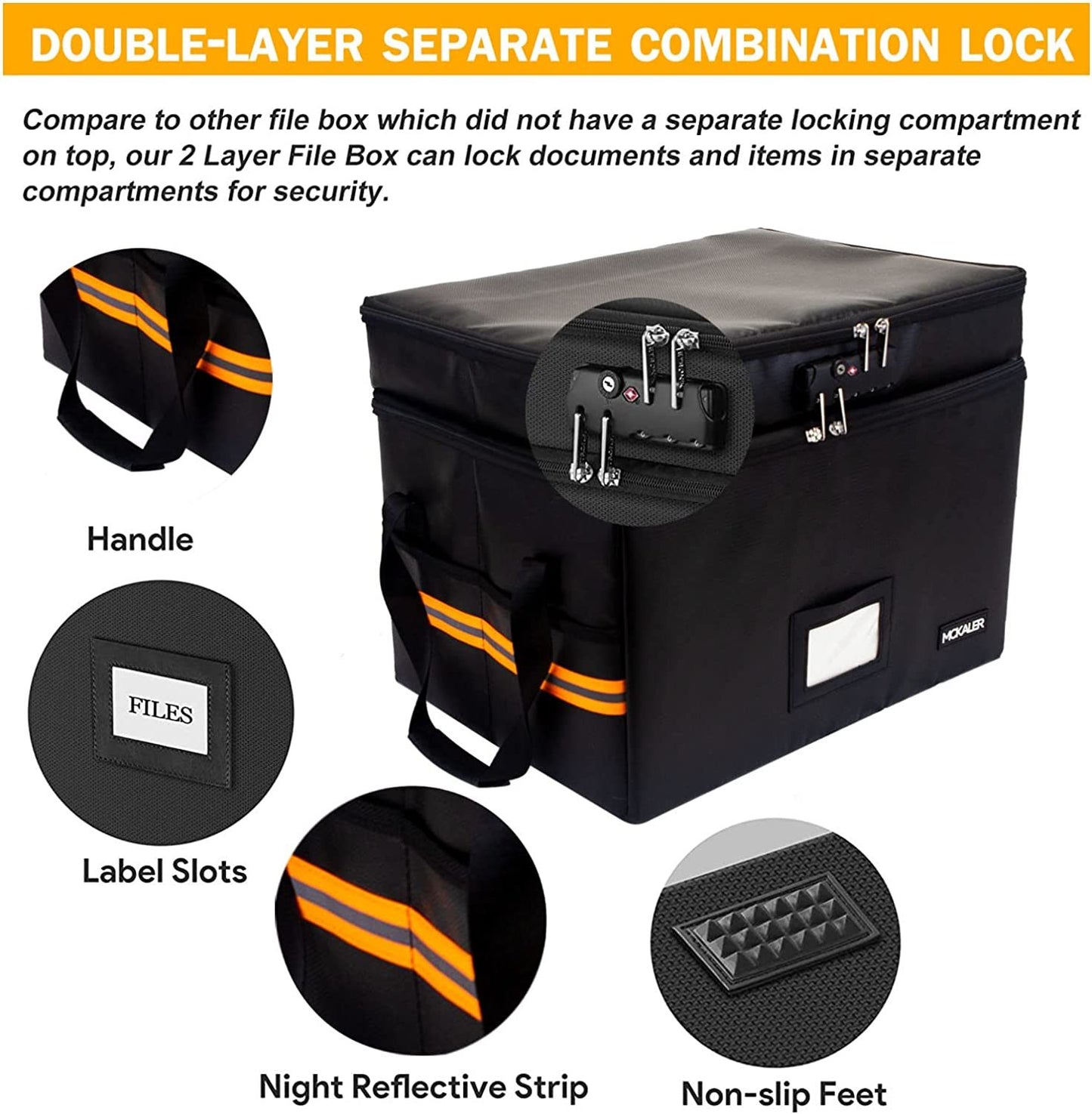 File Box - Fireproof Document Box - with Lock