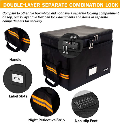 File Box - Fireproof Document Box - with Lock