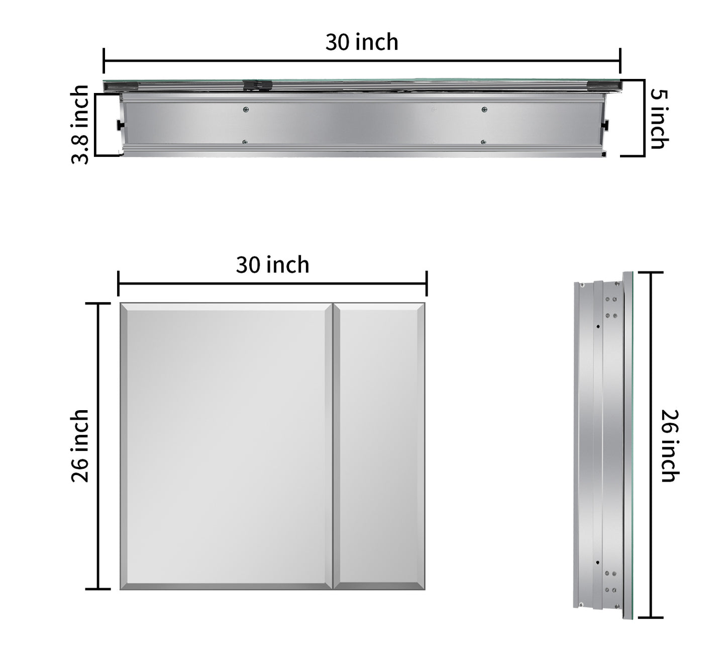 30*26-inch Medicine cabinet with Mirror