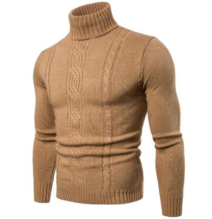 Men's Pullover Turtleneck Sweater Casual Slim Fit Long Sleeve