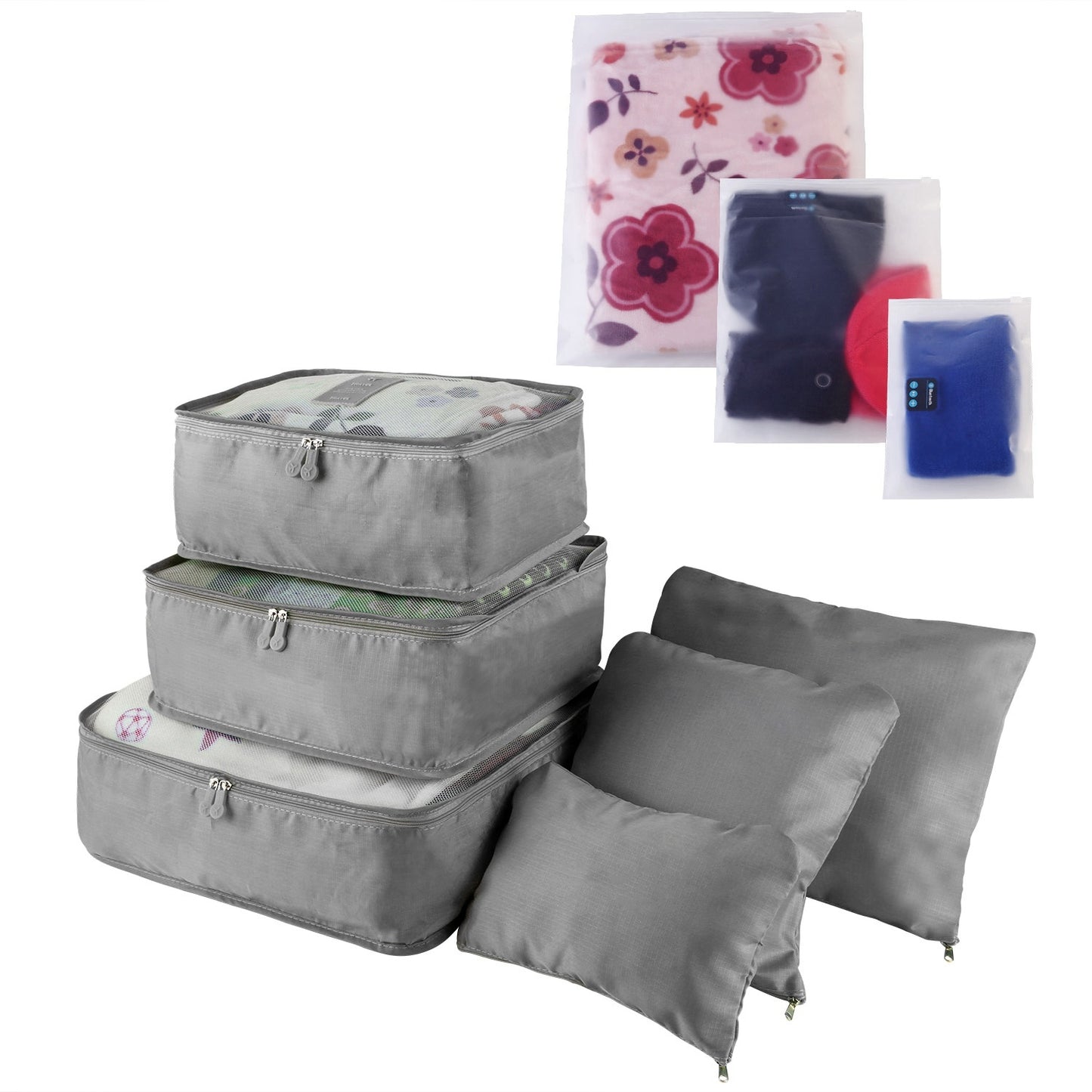 9Pc Clothes Storage Bags - Travel Luggage Organizer - Packing Cubes