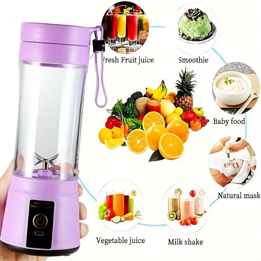 380ML Portable Blender With 6 Blades Rechargeable USB
