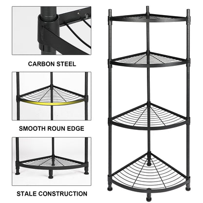 4 Tier Corner Display Rack Multipurpose Metal Shelving Unit