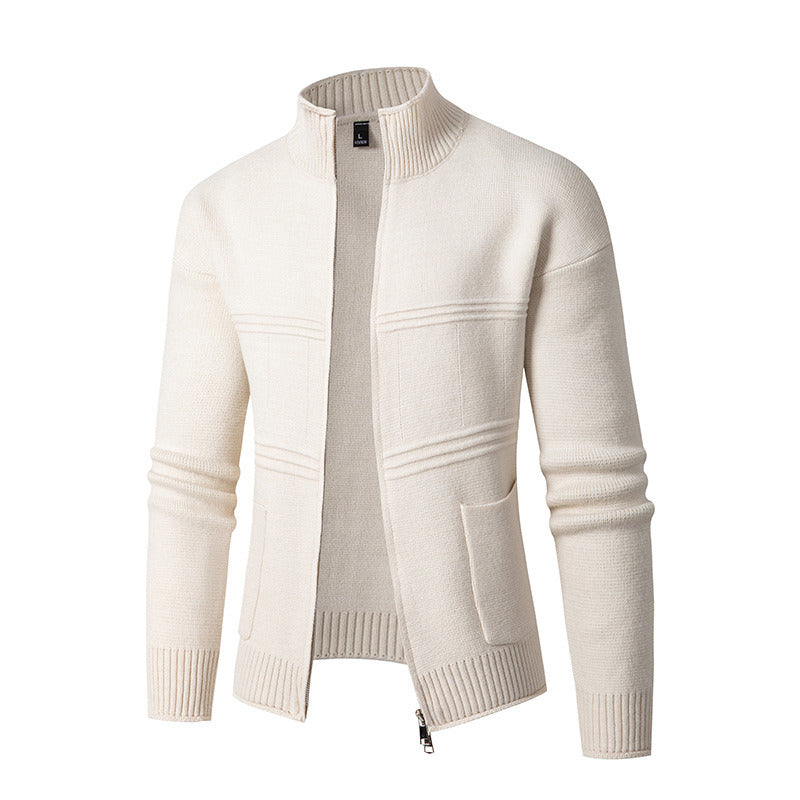 Men's Zippered Knitted Sweater Cardigan