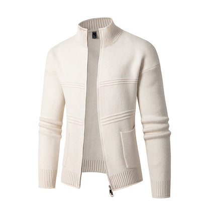 Men's Zippered Knitted Sweater Cardigan