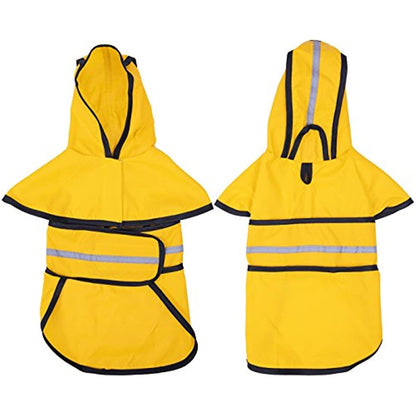Reflective Dog Raincoat Hooded Slicker Poncho