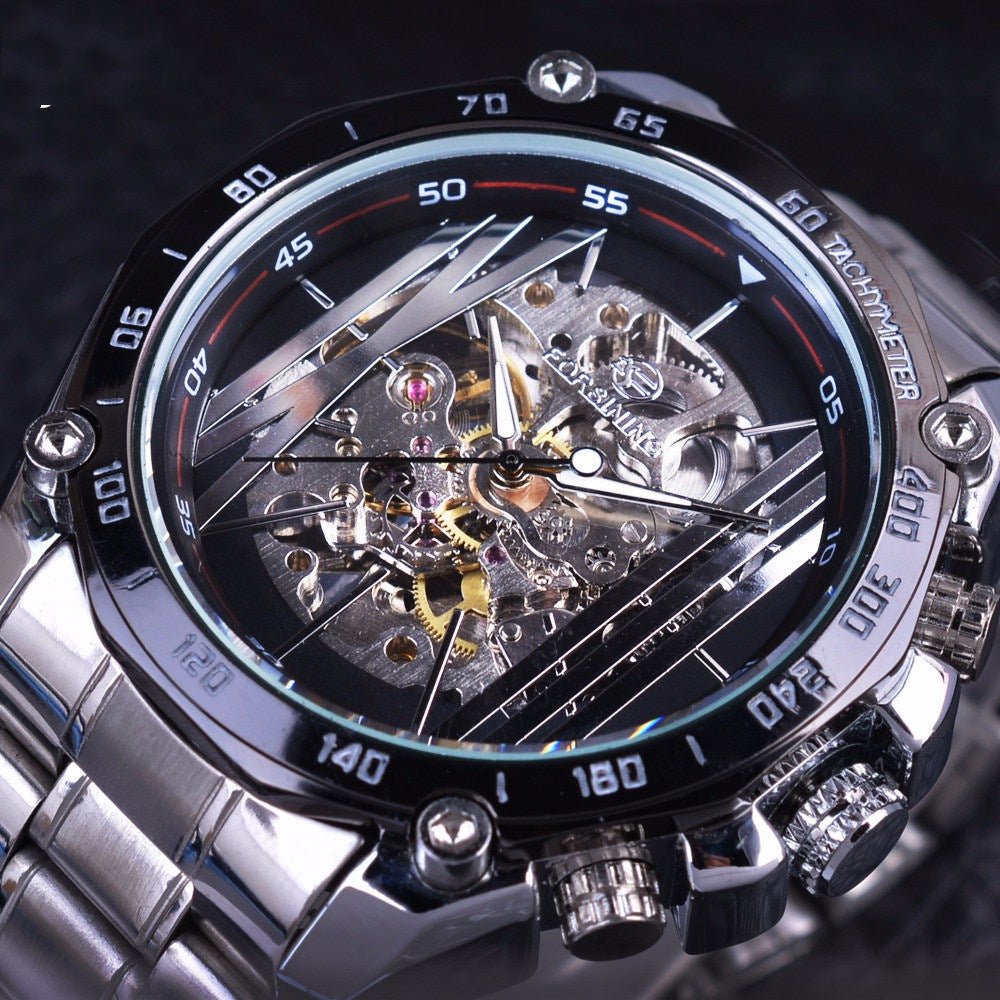 European American Style Casual Hollow Mechanical Watch