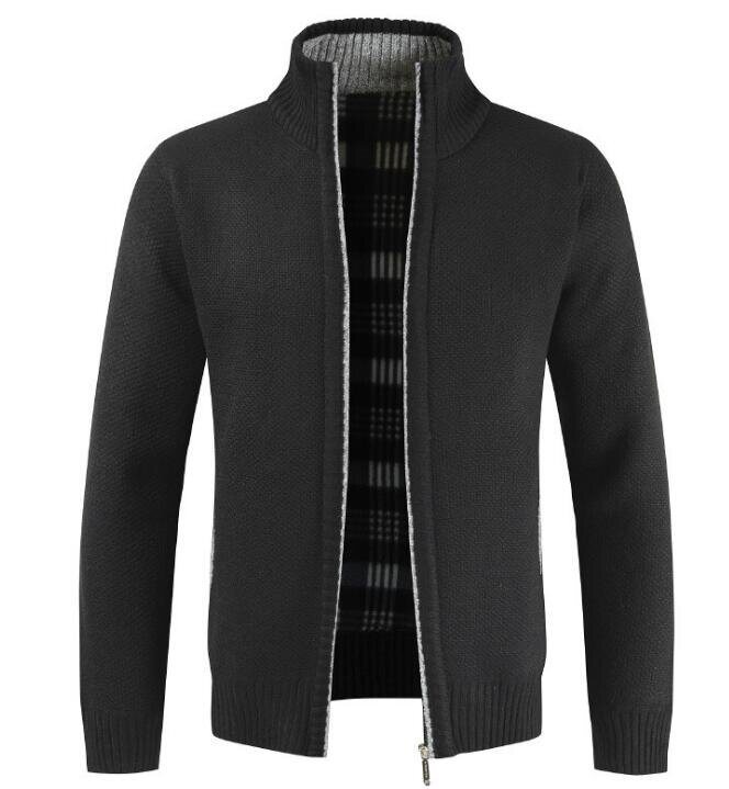 Men's Sweaters Casual Slim Full Zip Thick Knitted Cardigan Warm Sweaters