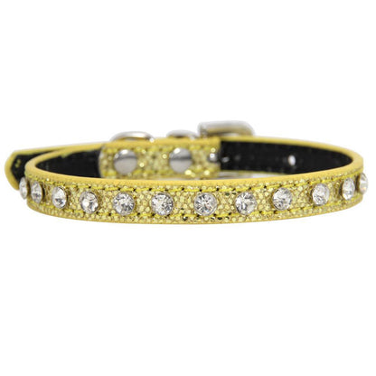 Rhinestone Cat Collar - Leather Strap