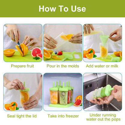 Popsicle Molds - Reusable Ice Cream DIY Ice Pop Maker