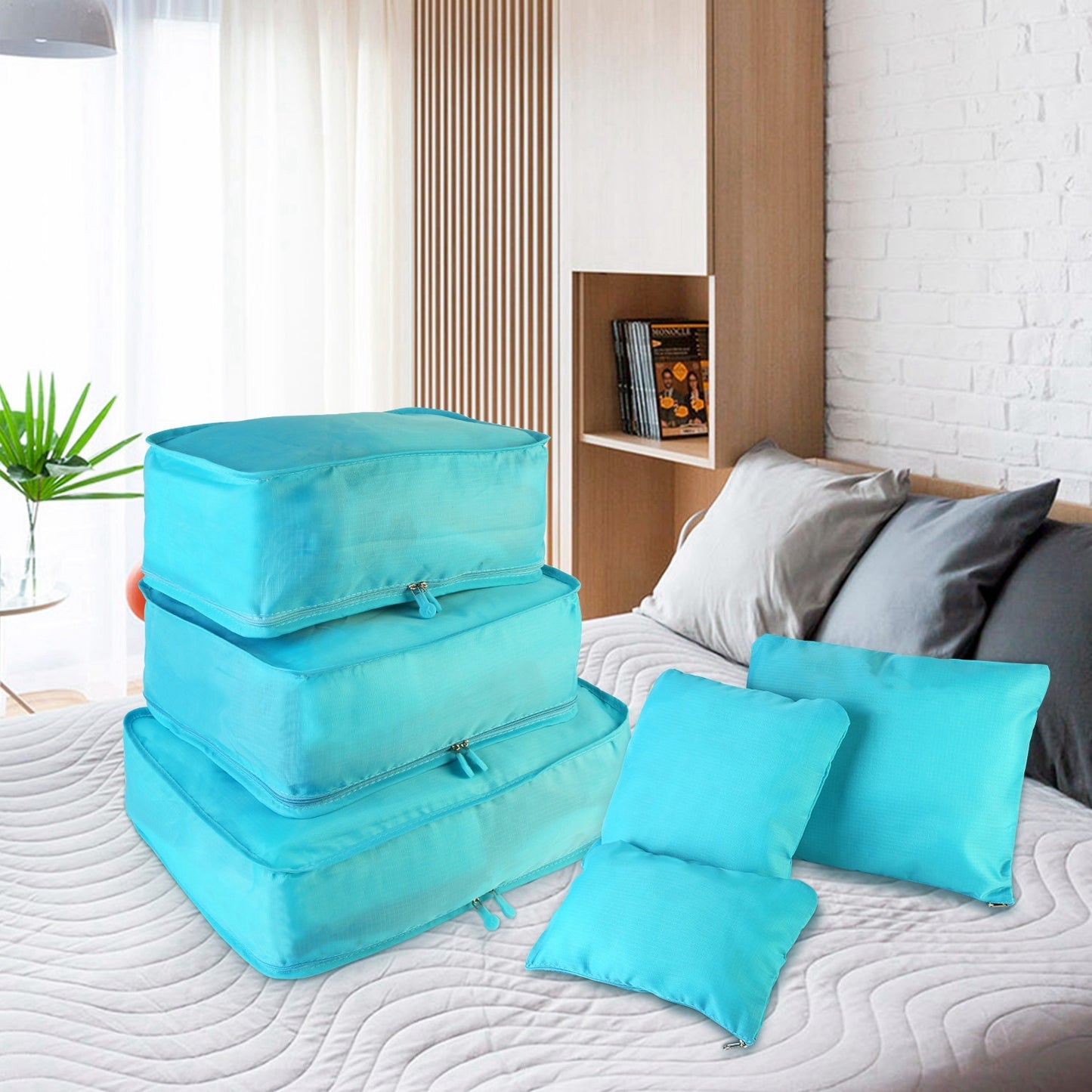 9Pc Clothes Storage Bags - Travel Luggage Organizer - Packing Cubes