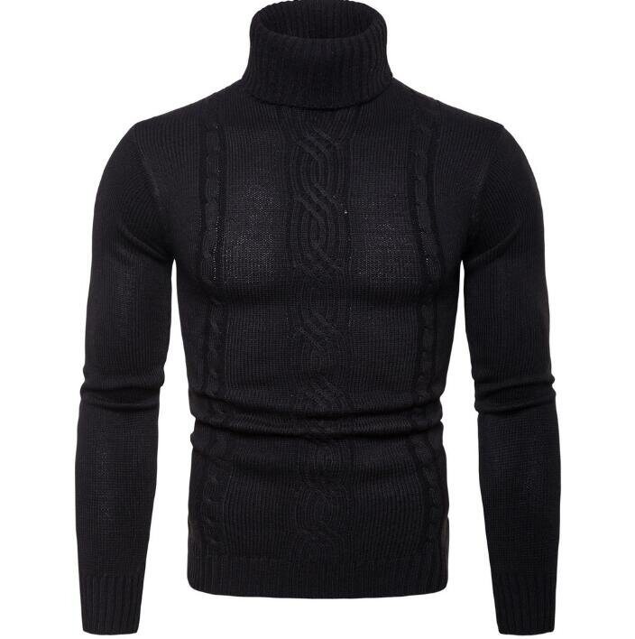 Men's Pullover Turtleneck Sweater Casual Slim Fit Long Sleeve