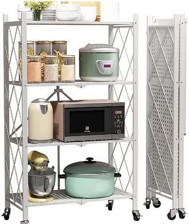 Metal Storage Shelving Unit Collapsible - for Kitchen Bathroom