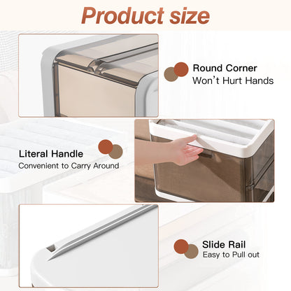 3 Pack Foldable Storage Bin with Lid - Stackable