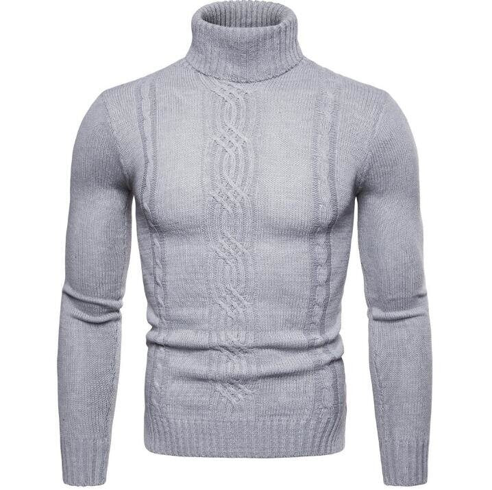 Men's Pullover Turtleneck Sweater Casual Slim Fit Long Sleeve