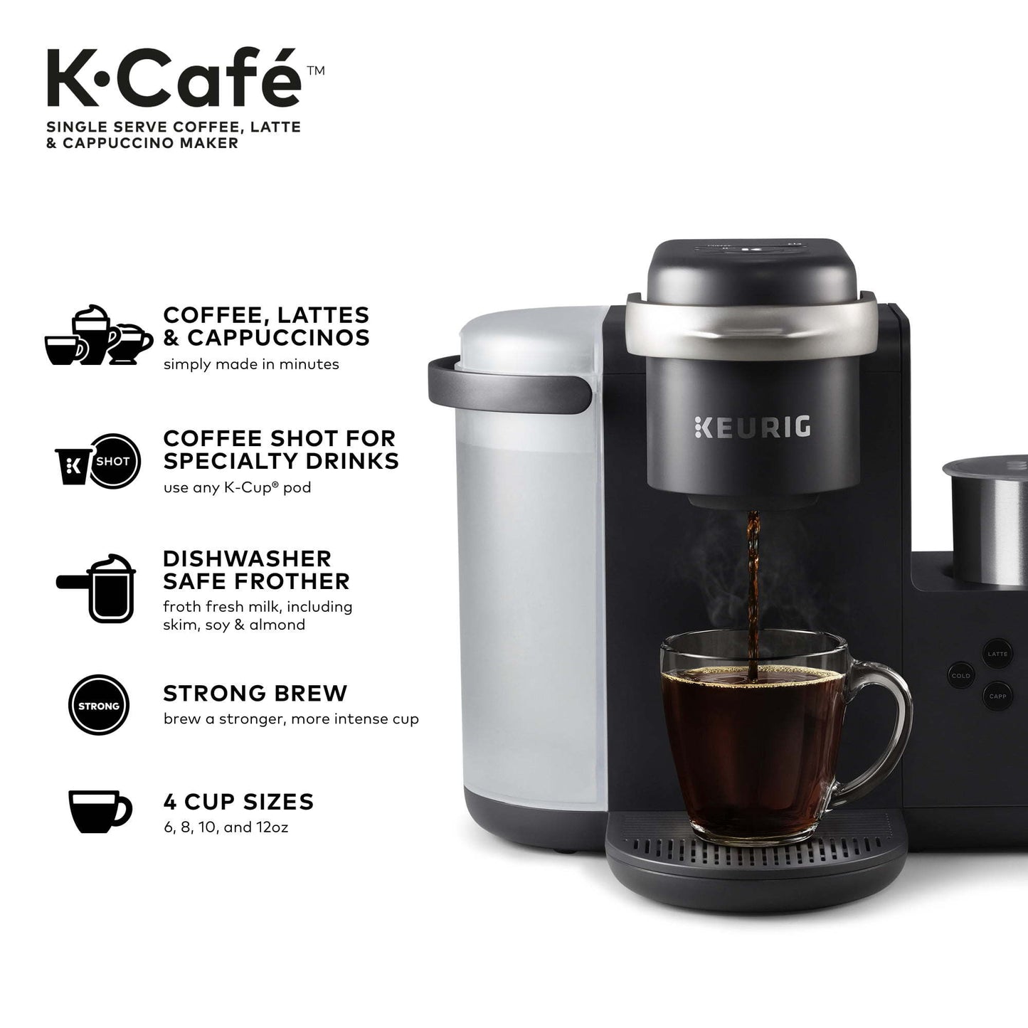 K-Cafe Single Serve K-Cup Coffee, Latte and Cappuccino Maker