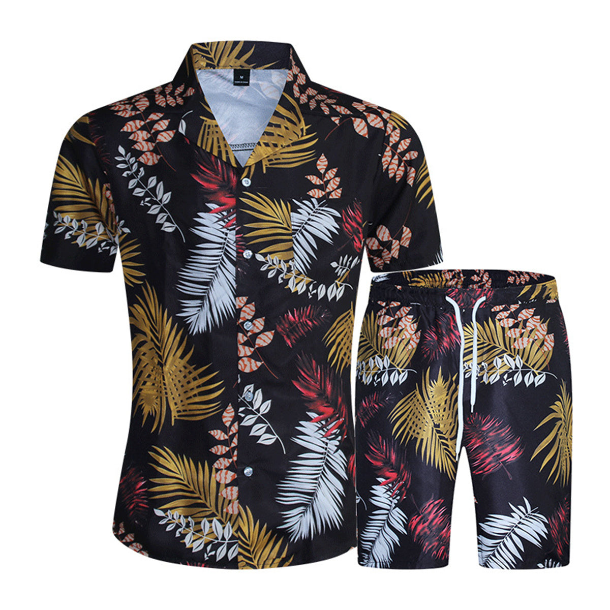 Men's Short Sleeve Suits Shorts-Hawaiian