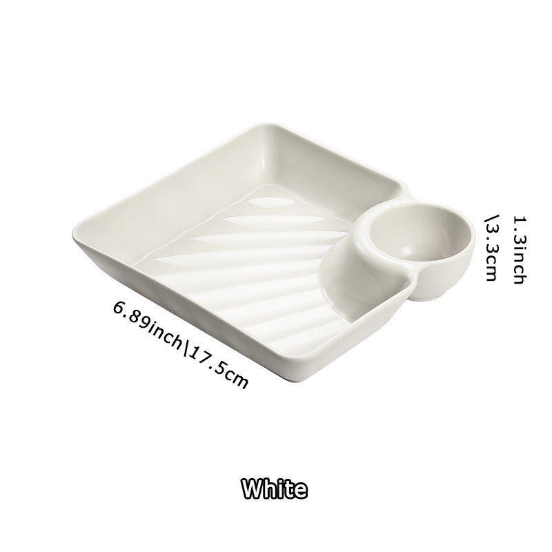 Dumpling Plate with Sauce Dish