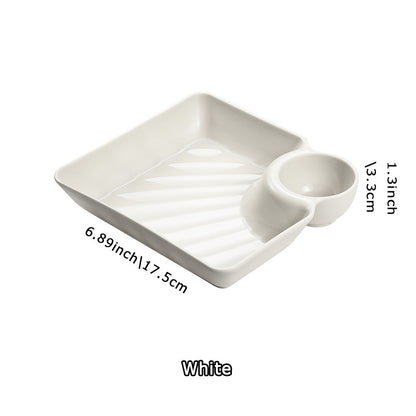 Dumpling Plate with Sauce Dish