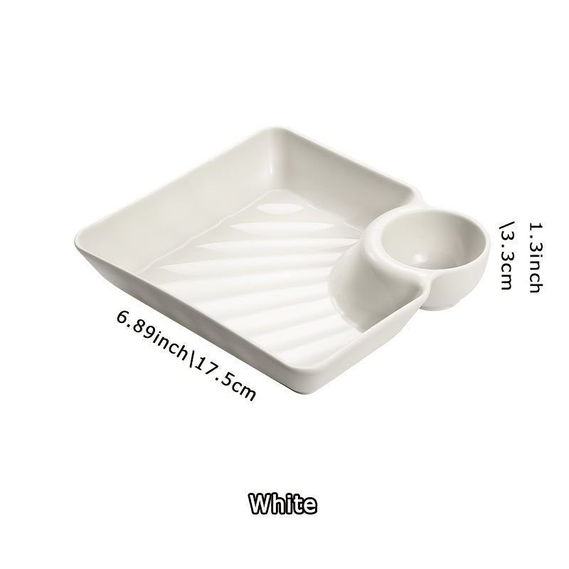 Dumpling Plate with Sauce Dish