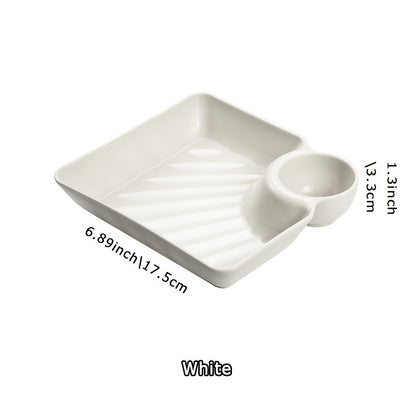 Dumpling Plate with Sauce Dish