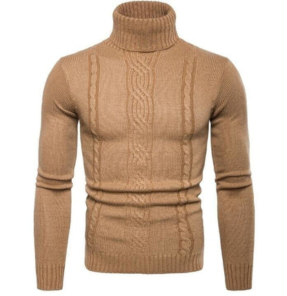 Men's Pullover Turtleneck Sweater Casual Slim Fit Long Sleeve