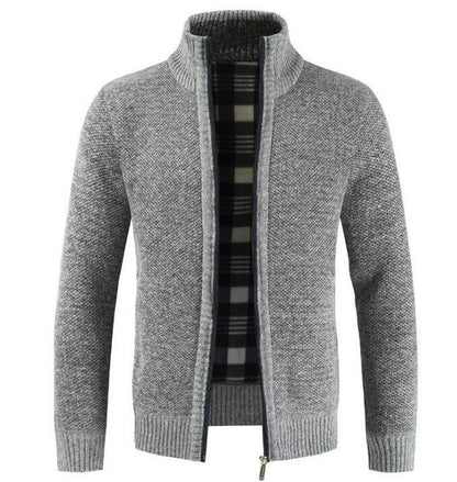Men's Sweaters Casual Slim Full Zip Thick Knitted Cardigan Warm Sweaters