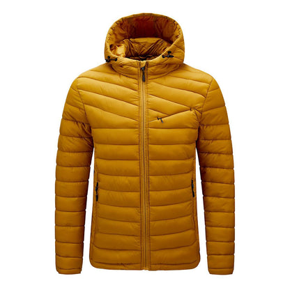 Men's Casual Adjustable Hooded Warm Cotton Clothing Winter Thick Zipper Cold Resistant Clothing