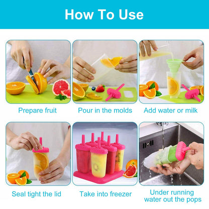 Popsicle Molds - Reusable Ice Cream DIY Ice Pop Maker