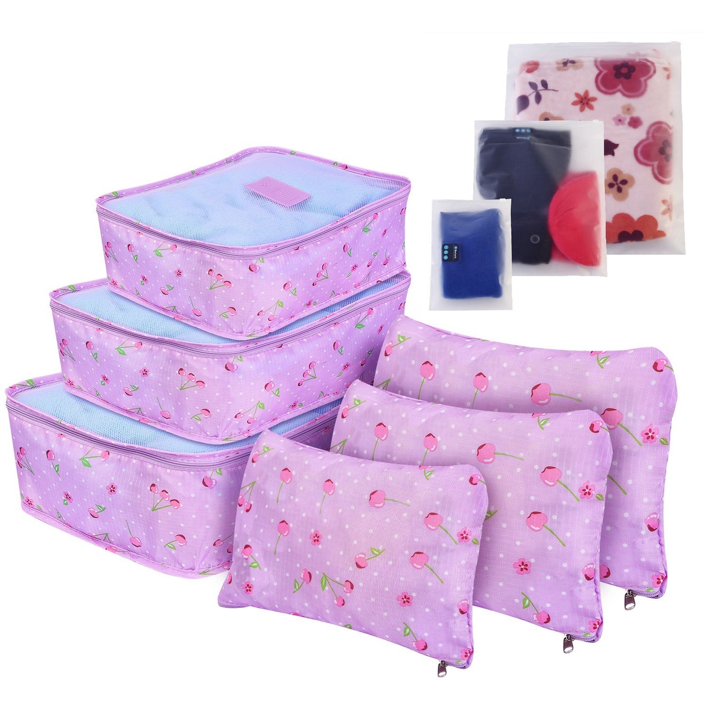 9Pc Clothes Storage Bags - Travel Luggage Organizer - Packing Cubes