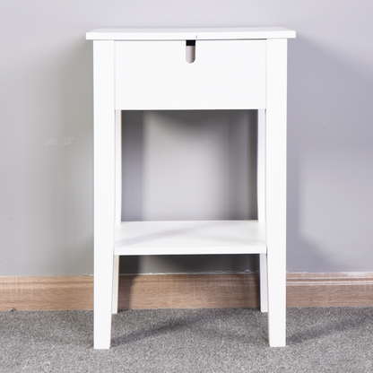 White Floor-standing Storage Table with a Drawer