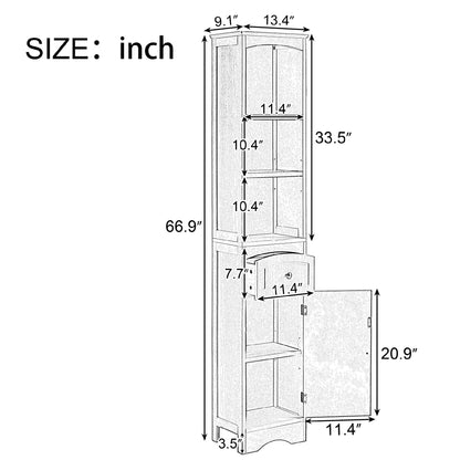 Tall Bathroom Cabinet - Adjustable Shelf
