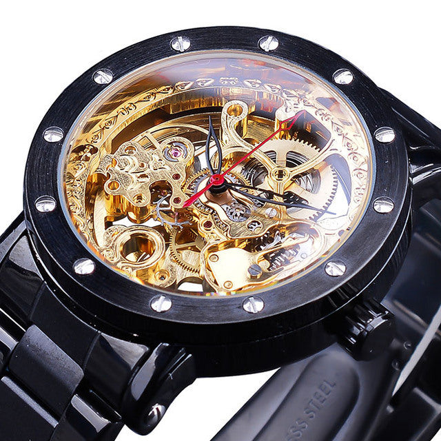 Hollow Out See Through Mechanical Watch Men's Fashion