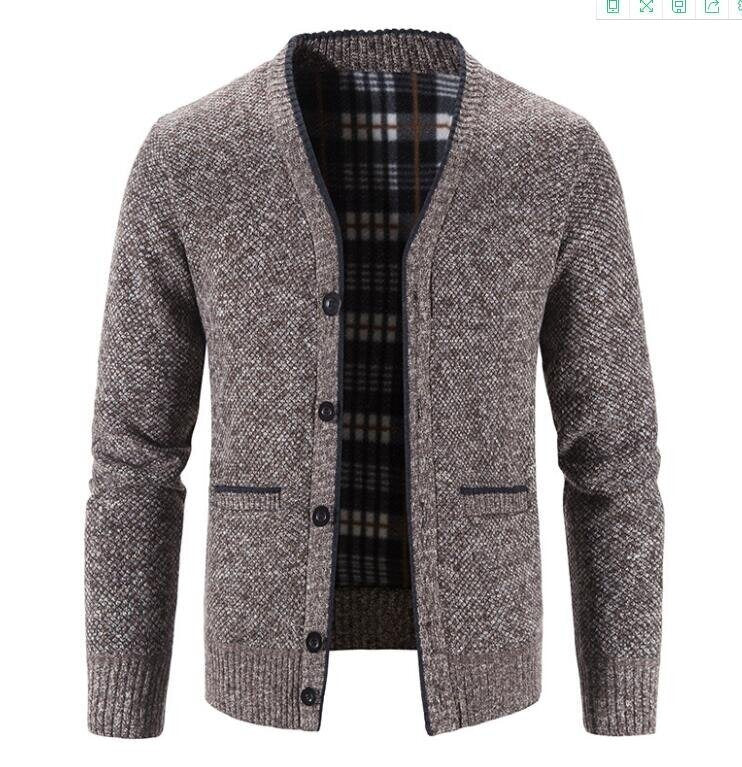 Men's Buttons Fleece Cardigan Sweater